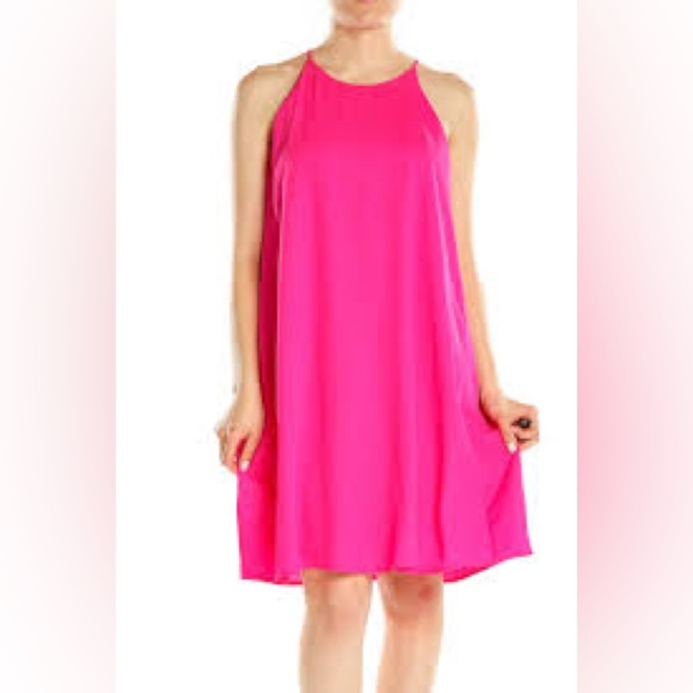 Everly Hot Pink Sleeveless High Neck A Line Dress Women’s XS‎
